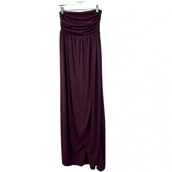 LAmade Dresses & Skirts - LAMade Strapless Plum Purple Maxi Length Ruched Top Dress Sz Small NWOT